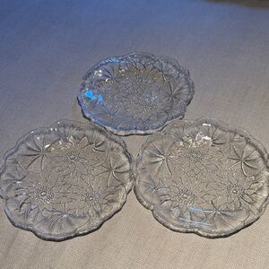 Indiana Glass Floral Clear Glass Plates Set